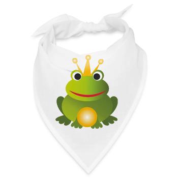 Froschkönig - mit Krone und goldene Kugel - Prinz - Bandana - Weiß - Vorne
