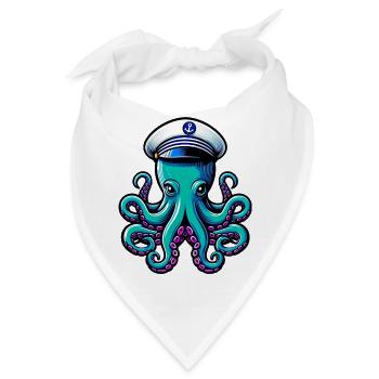 Krake - Bandana - Weiß - Vorne