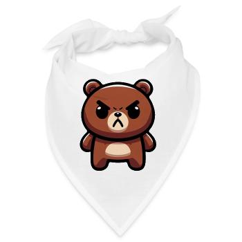 Heftige Braunbär-Kunst - Bandana - Weiß - Vorne