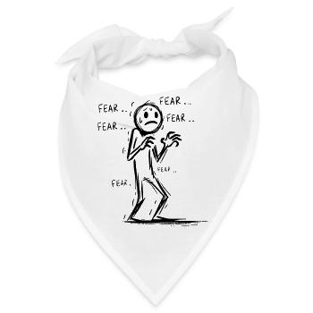 Ängstlicher Mann - Bandana - Weiß - Vorne