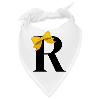 Buchstabe r gelbe Schleife - Bandana - Weiß - Vorne