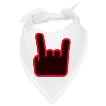 Heavy Metal Hard Rock Musik Hörner Handgeste Logo - Bandana - Weiß - Vorne