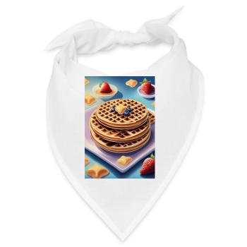 Großer Haufen Pfannkuchen - Bandana - Weiß - Vorne