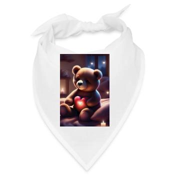 Teddybär mit Herz - Bandana - Weiß - Vorne