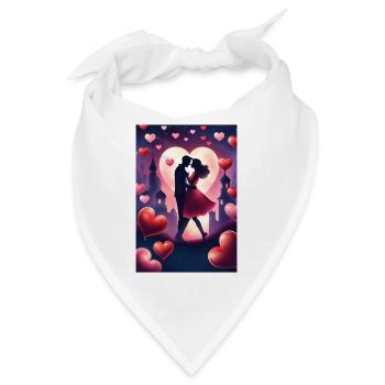 Ein verliebtes Paar - Bandana - Weiß - Vorne