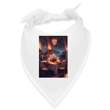 Abendessen zum Valentinstag - Bandana - Weiß - Vorne