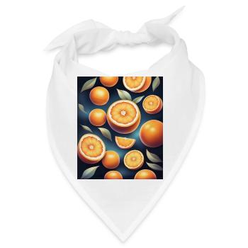 Frisches Orangen-Design - Bandana - Weiß - Vorne