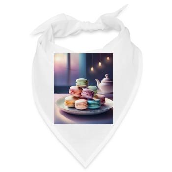 Ein Haufen französischer Macarons - Bandana - Weiß - Vorne