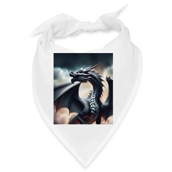 Grauer Drache - Bandana - Weiß - Vorne