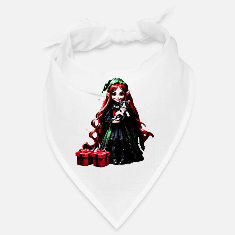Lutin de Noël avec chaton. Bandana