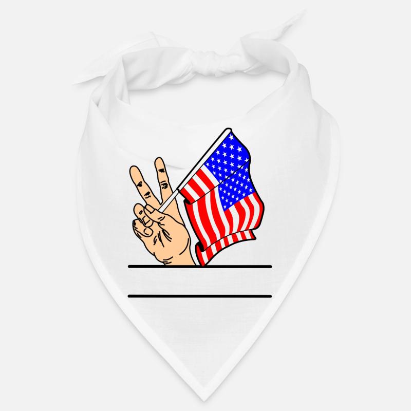 Drapeau USA signe de paix espace texte Bandana