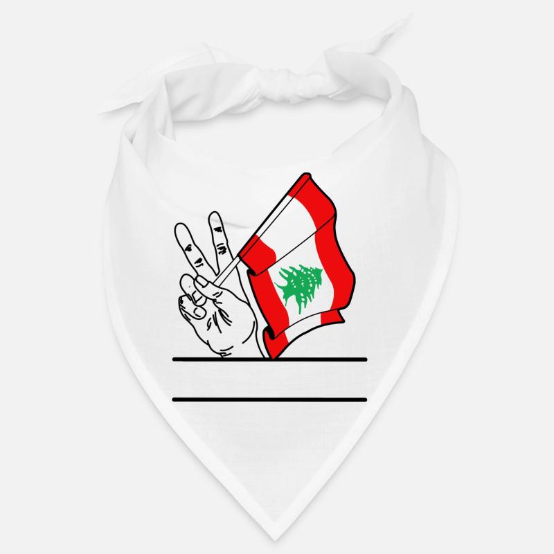 Drapeau Liban transparent signe de paix espace de texte Bandana