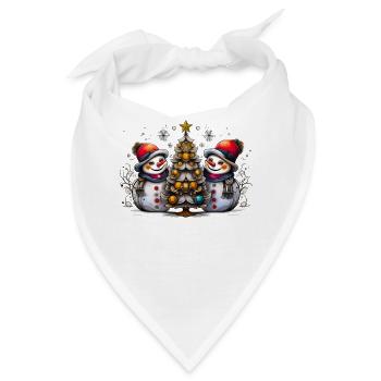Bunte Schneemänner Moderne Malerei - Bandana - Weiß - Vorne
