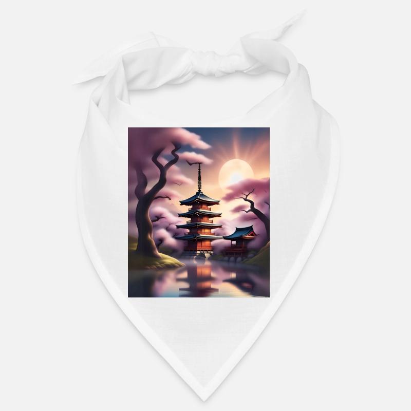 Japanese buildings during sakura Bandana