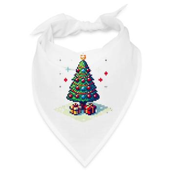 8 Bit Weihnachtsbaum - Bandana - Weiß - Vorne