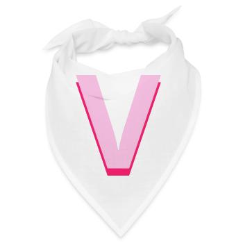Pop und moderner rosa Buchstabe v - Bandana - Weiß - Vorne