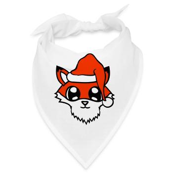 Fuchs Rotfuchs Weihnachtsmann Weihnachten Geschenk - Bandana - Weiß - Vorne