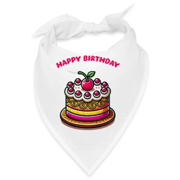 torte happy birthday - Bandana - Weiß - Vorne