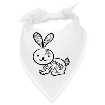 Osterbunny mit Mandala - Bandana - Weiß - Vorne