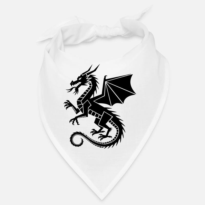 Geometrischer Drache – schwarze Silhouette Bandana