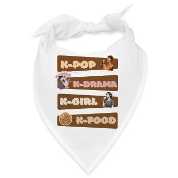 K-Pop, K-Drama, K-Essen, Koreanische Drama-Fans - Bandana - Weiß - Vorne