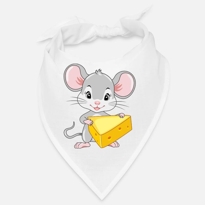 Mignon bébé souris avec un morceau de fromage Bandana