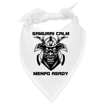 Samurai Calm – Menpo bereit - Bandana - Weiß - Vorne