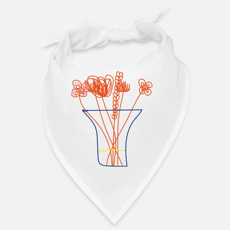 Bouquet Minimaliste – Fleurs dans un Vase Bandana