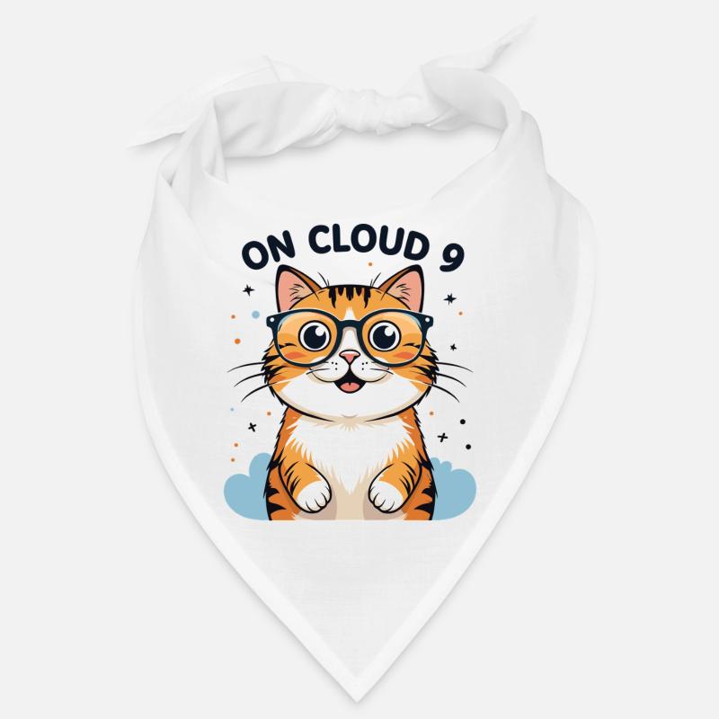 Niedliche Katzenillustration mit Brille Bandana