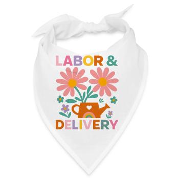 Blumen Wehen und Geburt Feier T-Shirt - Bandana - Weiß - Vorne