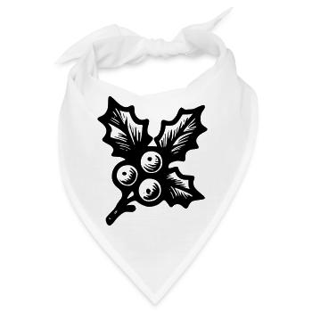Weihnachts-Stechpalme - Bandana - Weiß - Vorne