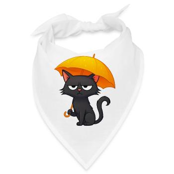 Humorvolle Grumpy Regentage Desaster mit Katze - Bandana - Weiß - Vorne