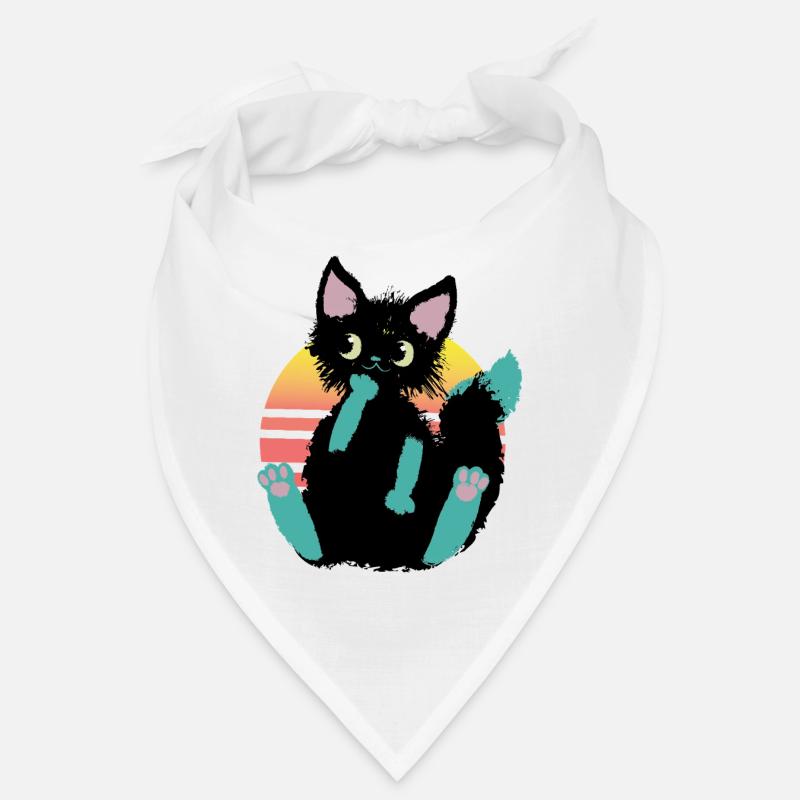 doodle cat blob, thinks Bandana