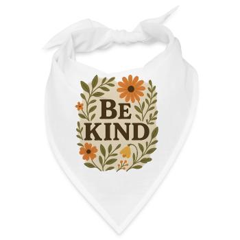 Freundliche Blumenbotschaft Sei freundlich - Bandana - Weiß - Vorne