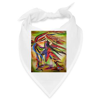 Bunter Adler in lebendiger Abstraktion - Bandana - Weiß - Vorne