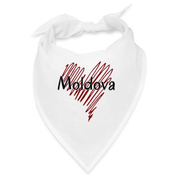 Ich liebe Moldawien, Moldawien Herz - Bandana - Weiß - Vorne