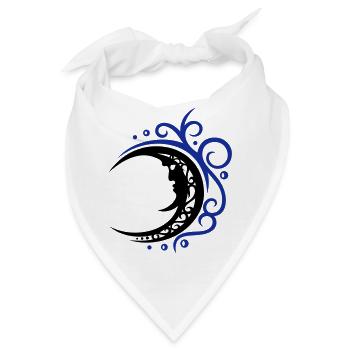 Mystischer Mond im Tribal Stil - Bandana - Weiß - Vorne