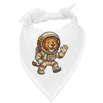 Löwenastronaut im All - Bandana - Weiß - Vorne