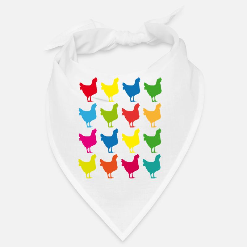 Bunte Hühner Silhouette Grafik Bandana
