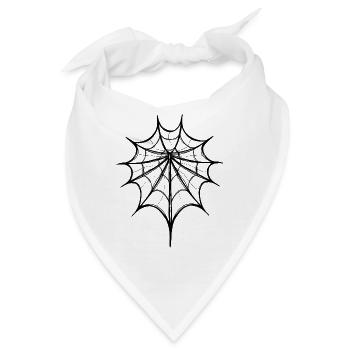 Abstraktes Spinnennetz – Line Art  - Bandana - Weiß - Vorne