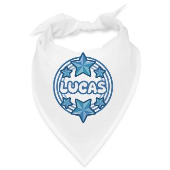 Lucas als Name - Bandana - Weiß - Vorne