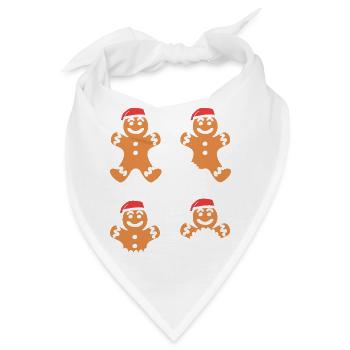 Lebkuchen Weihnachten Lebkuchenmann Gingerbread - Bandana - Weiß - Vorne