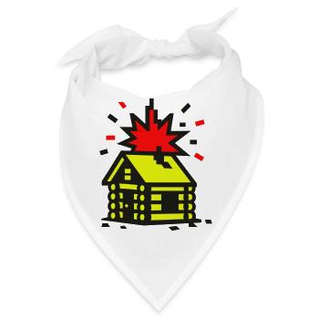 Explosion Hütte 8bit Pixelart - Bandana - Weiß - Vorne