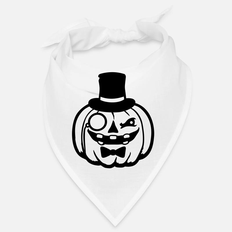 Distinguished Pumpkin Top Hat Monocle Halloween Empire Bandana