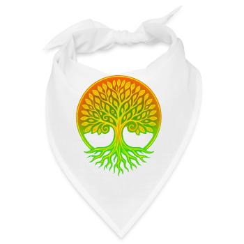 Lebensbaum im Regenbogenkreis - Bandana - Weiß - Vorne