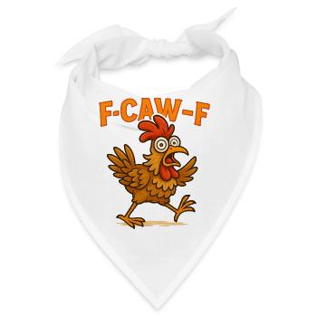 Lustiger Hahn ruft F Caw F - Bandana - Weiß - Vorne