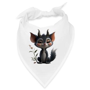 Waldgoblin-Katze mit Hörnern - Bandana - Weiß - Vorne