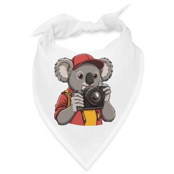 Lustiger cooler Koala-Fotograf mit Kamera - Bandana - Weiß - Vorne