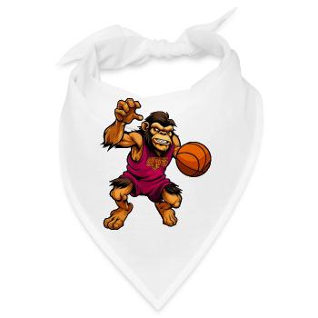 Schimpansen Basketball - Bandana - Weiß - Vorne