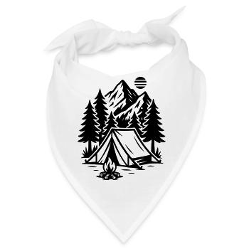 Camping Zelt Berge Wald - Bandana - Weiß - Vorne